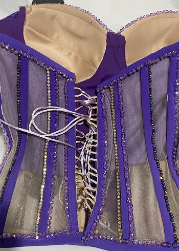 Pelerinli Mor kına elbisesi - Görsel 2