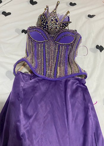 Pelerinli Mor kına elbisesi - Görsel 14