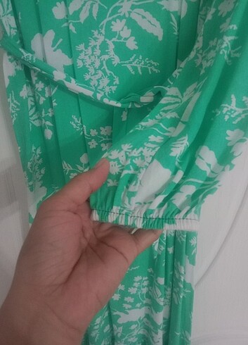 l Beden yeşil Renk Elbise