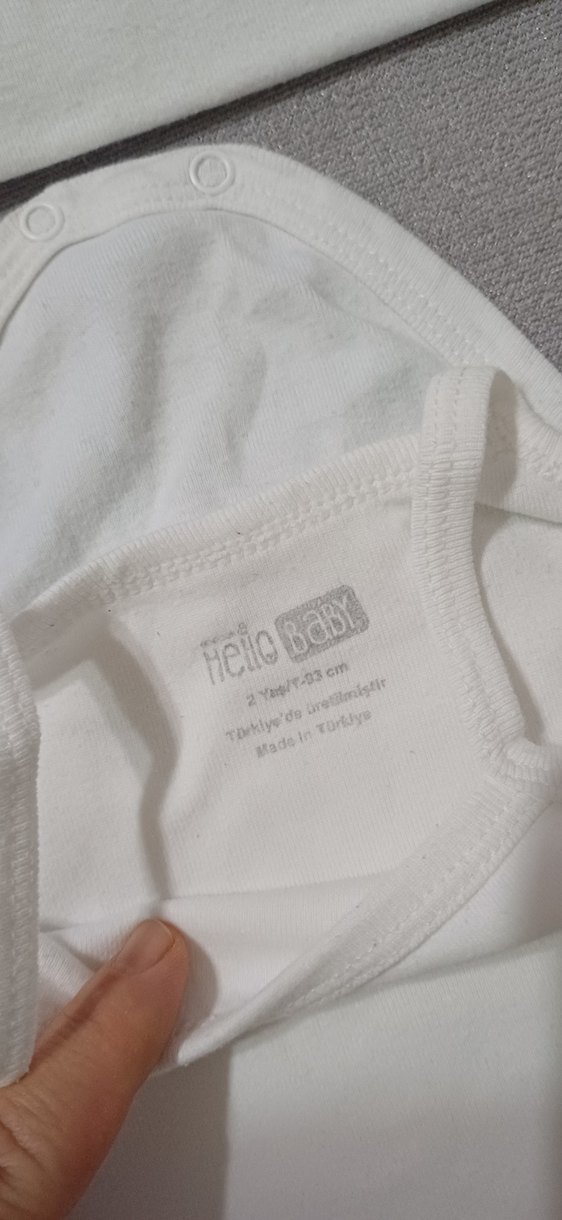 Bebek Kısa Kollu Beyaz  zıbın - Görsel 4