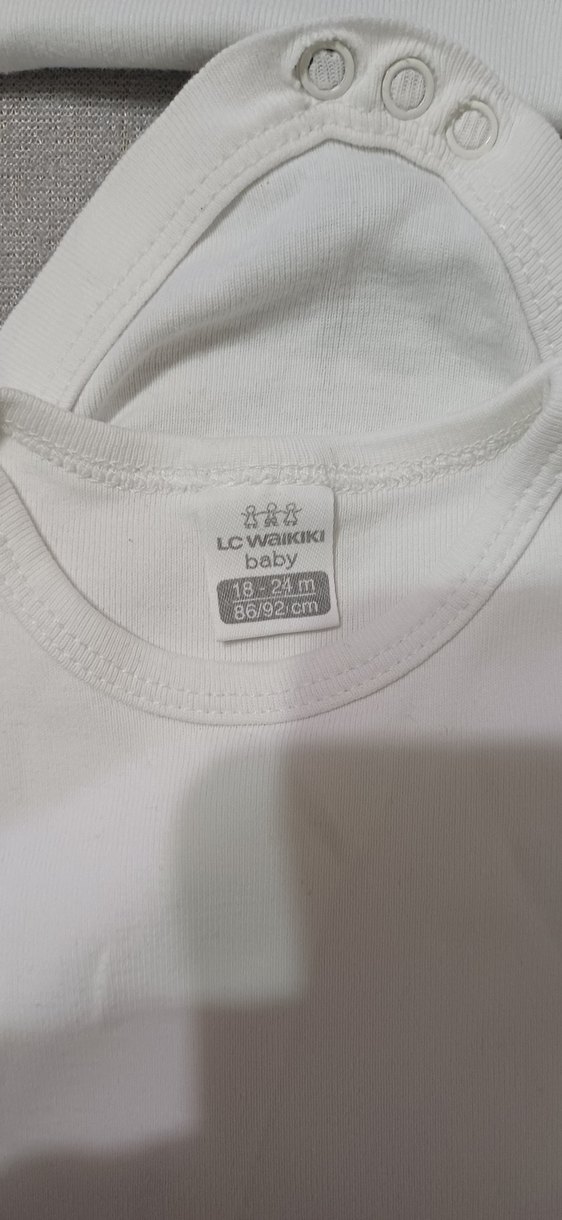 Bebek Kısa Kollu Beyaz  zıbın - Görsel 3