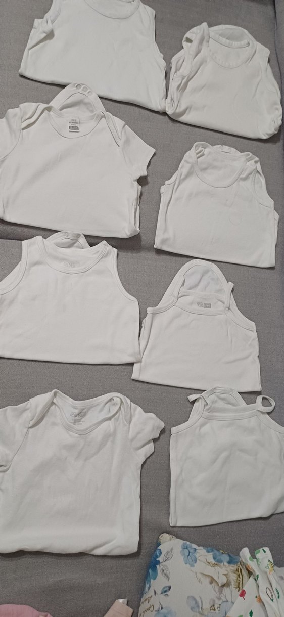 Bebek Kısa Kollu Beyaz  zıbın - Görsel 2