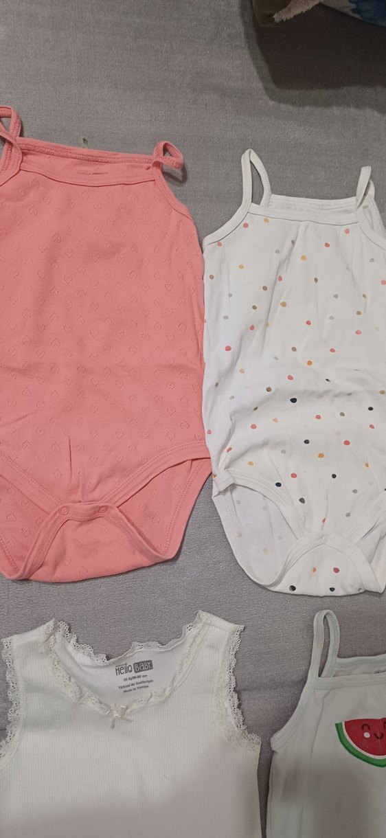 Bebek Kız Askılı ve Kolsuz Body Seti - Görsel 2