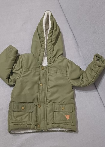 Düğmeli Kapüşonlu Erkek Çocuk Mont - Görsel 2