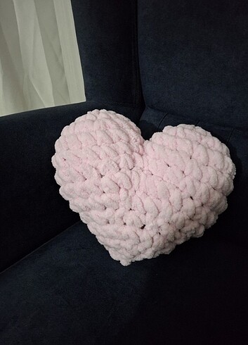 Kalp puffy yastık toz pembe