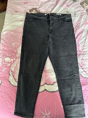 46 Beden gri Renk DeFacto Süper Skinny Pantolon ? Taşlanmış Gri, Bilek Boy