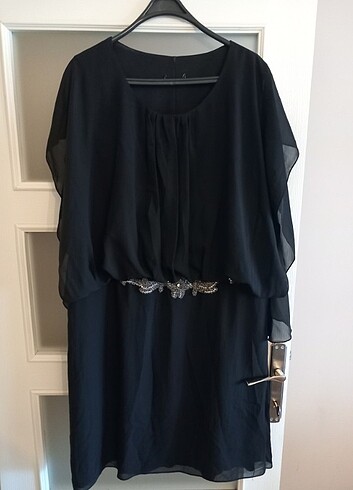 Siyah Abiye Şifon Elbise