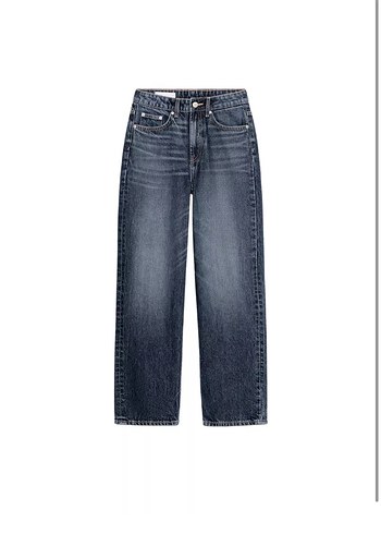 Zara Koyu Mavi Rahat Kesim Denim Jean