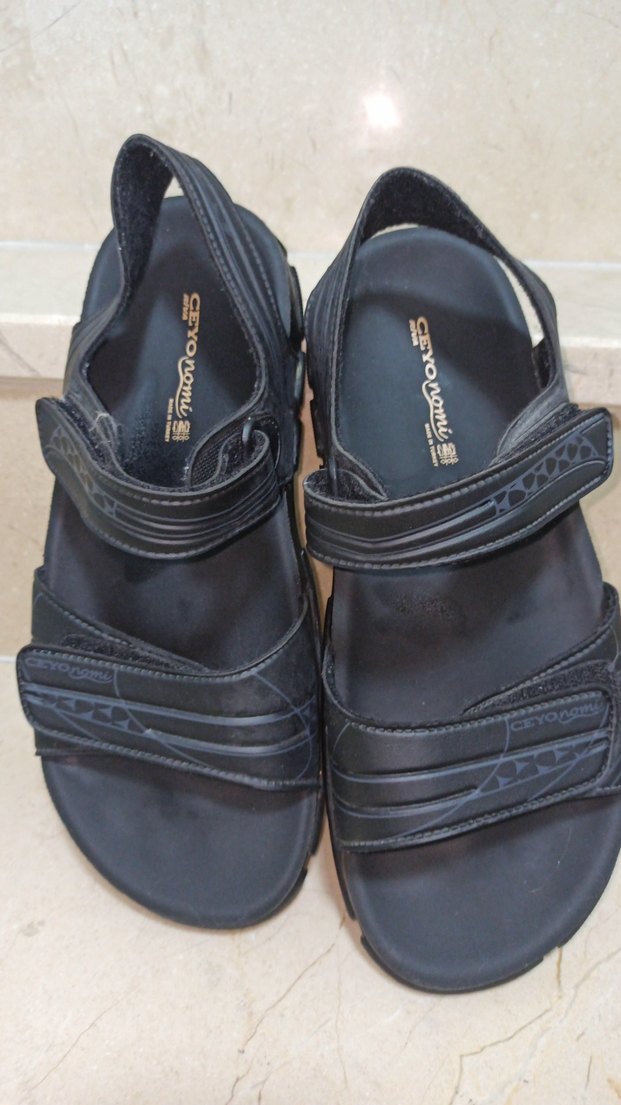 Erkek Siyah Tokalı Kauçuk Sandalet - Görsel 2