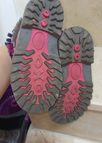 Nakışlı Püsküllü Pembe Gri Kız Botu - Görsel 5