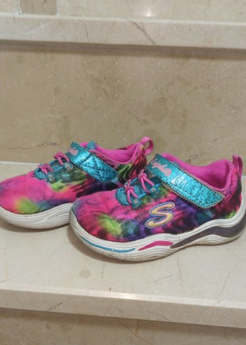 Kız Çocuk Renkli Bağcıklı ve Cırt Cırtlı Spor Ayakkabı - Görsel 2