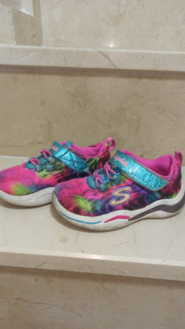 Kız Çocuk Renkli Bağcıklı ve Cırt Cırtlı Spor Ayakkabı - Görsel 2