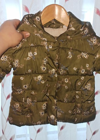 Kız Çocuk Nakışlı Düğmeli Koyu Kahverengi Mont - Görsel 2