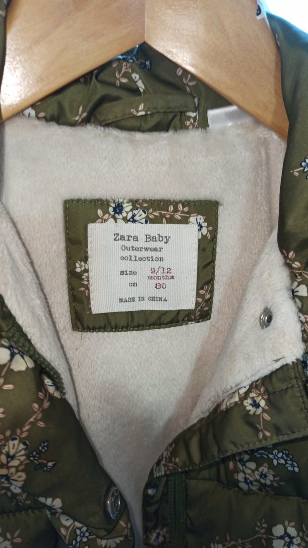 Kız Çocuk Nakışlı Düğmeli Koyu Kahverengi Mont - Görsel 3