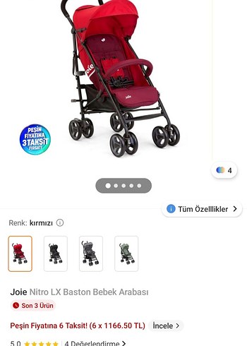 Joie Nitro LX İstanbul içi elden teslim olur Bordo Bebek Arabası - Görsel 5