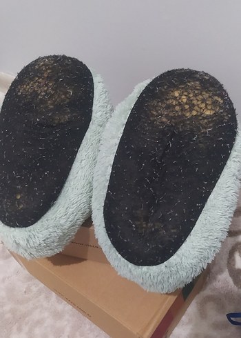 Kız Çocuk Gri Peluş Ev Terliği - Görsel 3