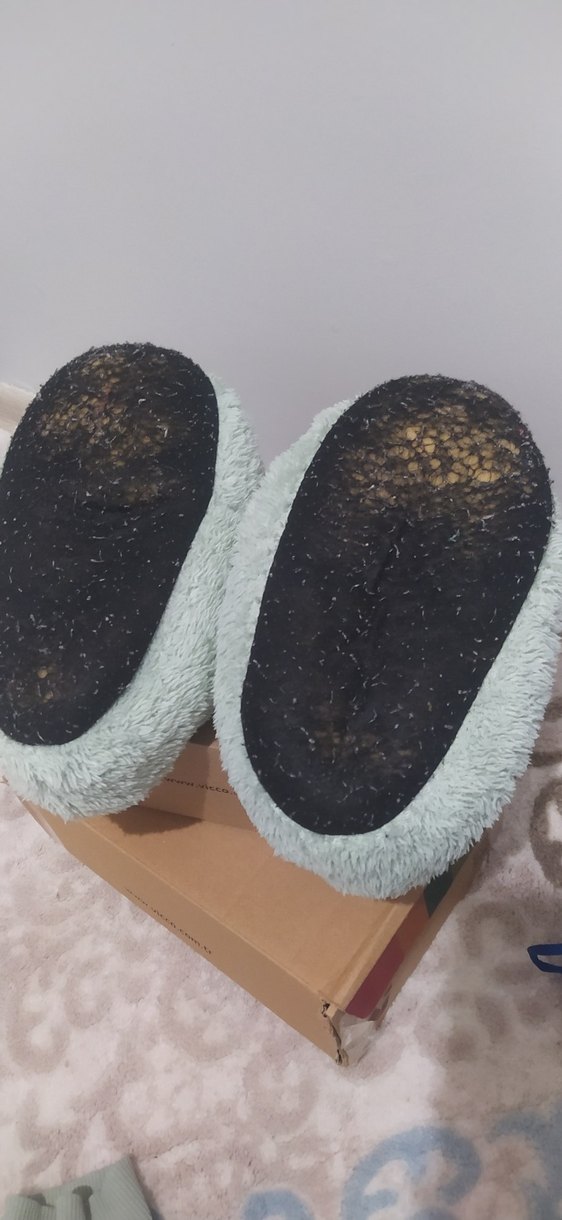 Kız Çocuk Gri Peluş Ev Terliği - Görsel 3