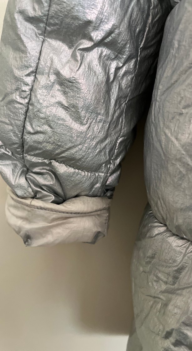 Kız Çocuk Gri Fermuarlı Şişme Mont - Görsel 5