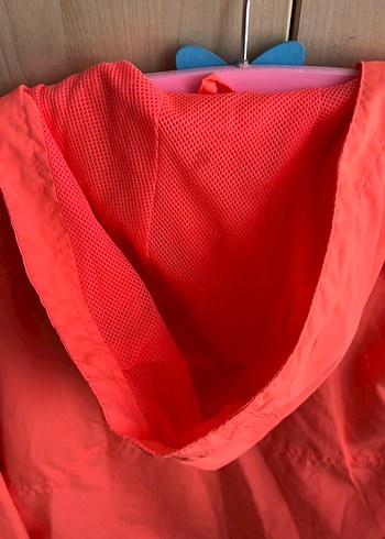 Kız Çocuk Neon fuşya Fermuarlı Yağmurluk - Görsel 6