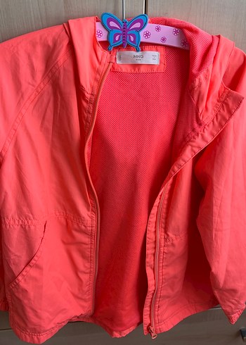 Kız Çocuk Neon fuşya Fermuarlı Yağmurluk - Görsel 7