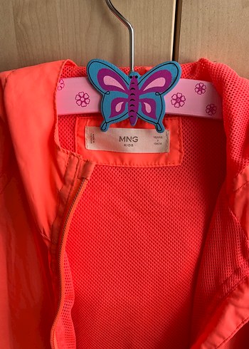 Kız Çocuk Neon fuşya Fermuarlı Yağmurluk - Görsel 2