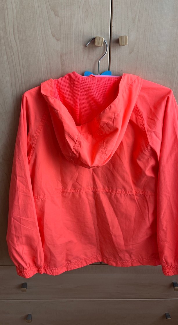 Kız Çocuk Neon fuşya Fermuarlı Yağmurluk - Görsel 5