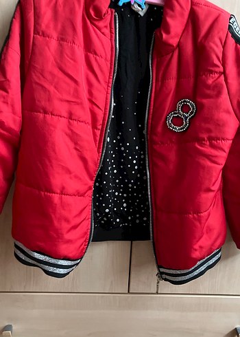 Kız Çocuk Kırmızı mont - Görsel 2