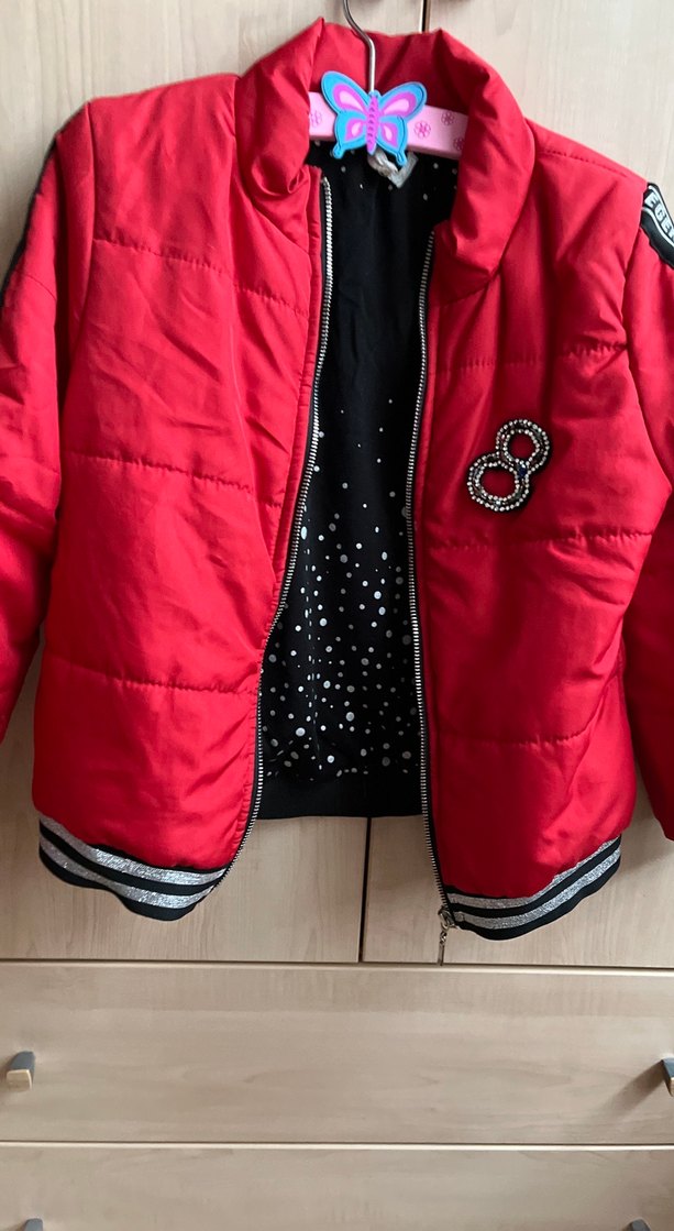 Kız Çocuk Kırmızı mont - Görsel 2