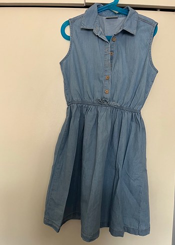 LC Waikiki Düğmeli Kot kız çocuk elbise