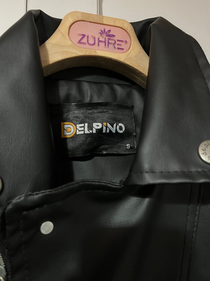 Siyah Deri Biker Ceket, Fermuarlı, Dar Kesim - Görsel 2
