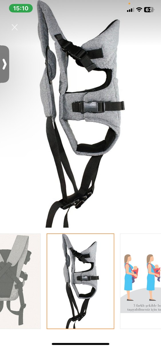 Molmini Gri Bebek Taşıyıcı - Görsel 4