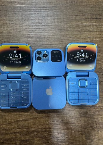 İPHONE Mavi Katlanabilir F15mini Telefon sıfır kayıtlı