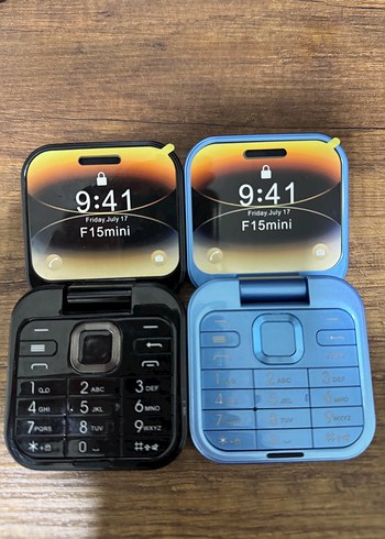 İPHONE TUŞLU F15mini Katlanabilir Klasik Telefon - Mavi