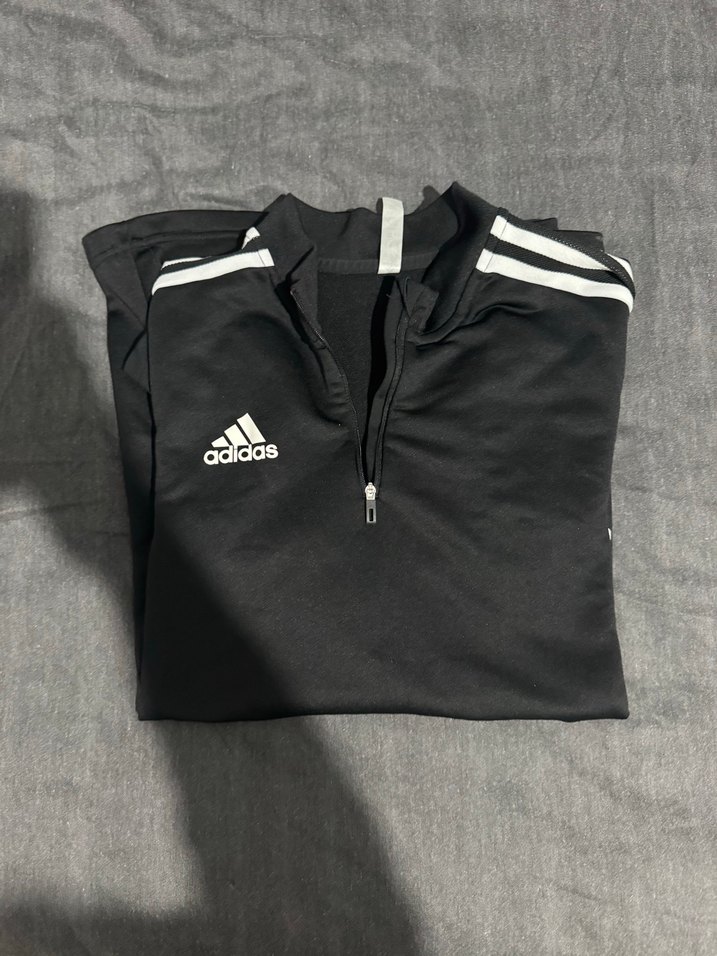 Erkek Siyah Adidas Fermuarlı eşofman takımı - Görsel 3