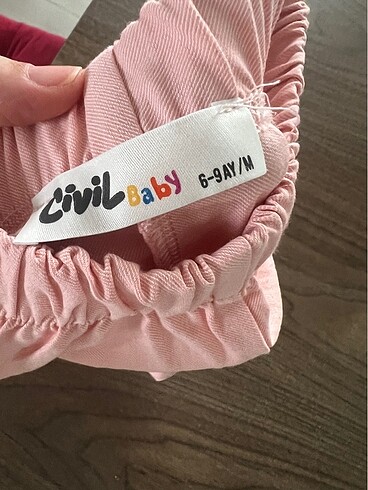 9 Ay Beden pembe Renk Kız Bebek Şort