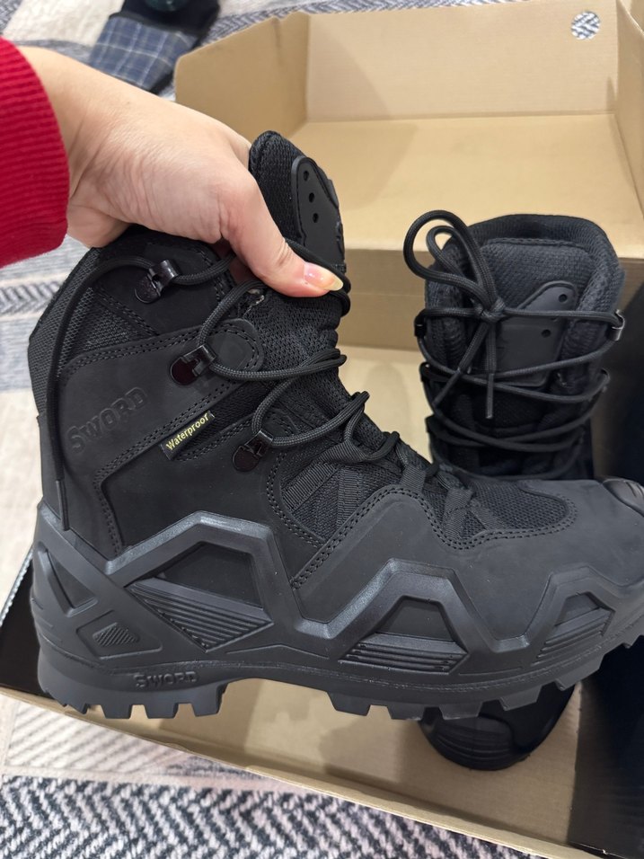 Siyah Kamuflaj Desenli Erkek Biker Bot - Görsel 2