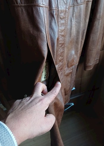 Baggio Rossini marka orta Uzunlukta Kahverengi Deri Kadın Ceket - Görsel 3