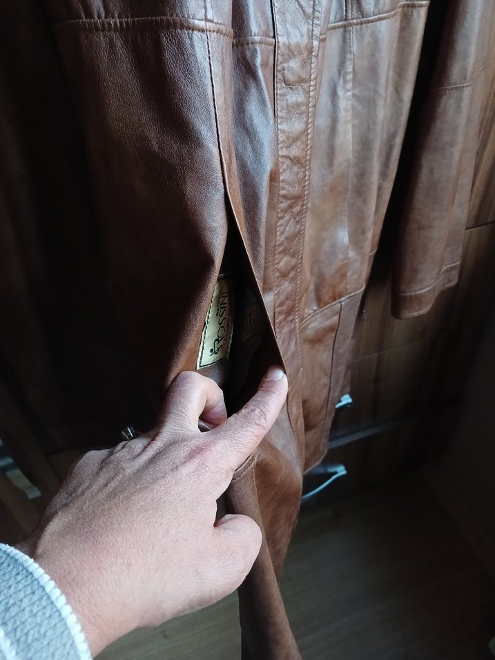 Baggio Rossini marka orta Uzunlukta Kahverengi Deri Kadın Ceket - Görsel 3