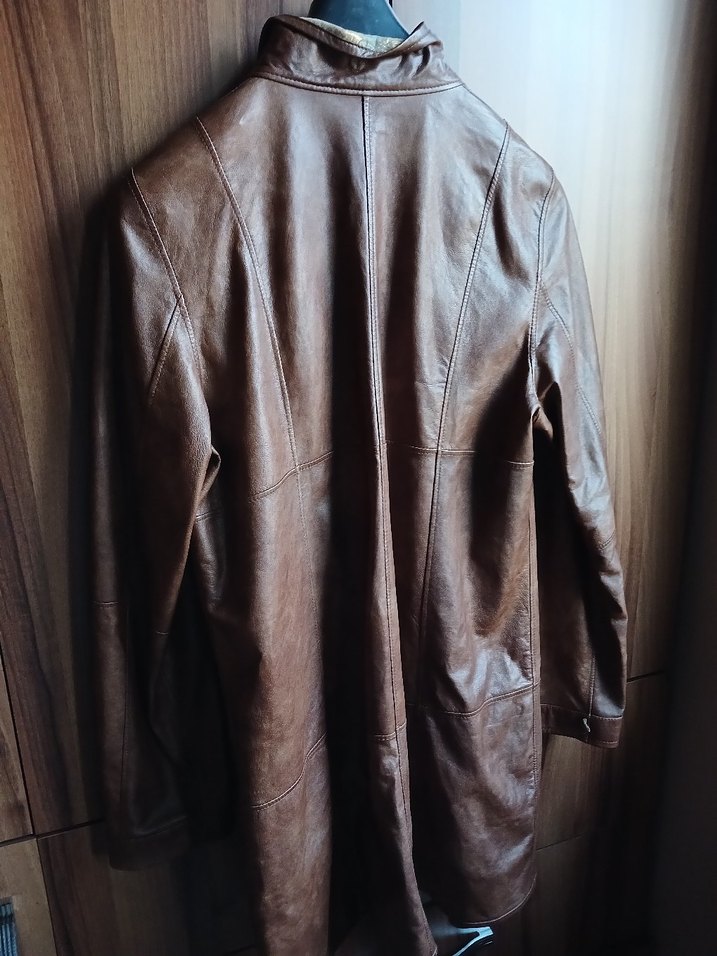 Baggio Rossini marka orta Uzunlukta Kahverengi Deri Kadın Ceket - Görsel 5