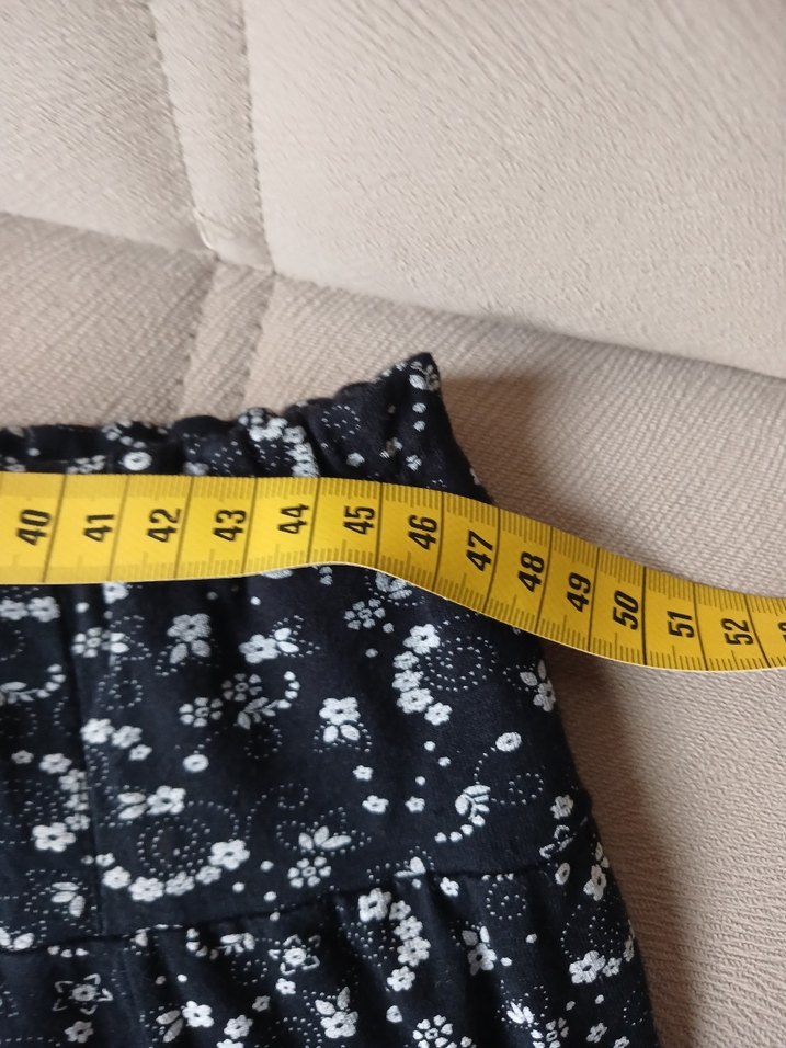 Esnek Bel Detaylı Siyah Desenli lastikli etek - Görsel 3