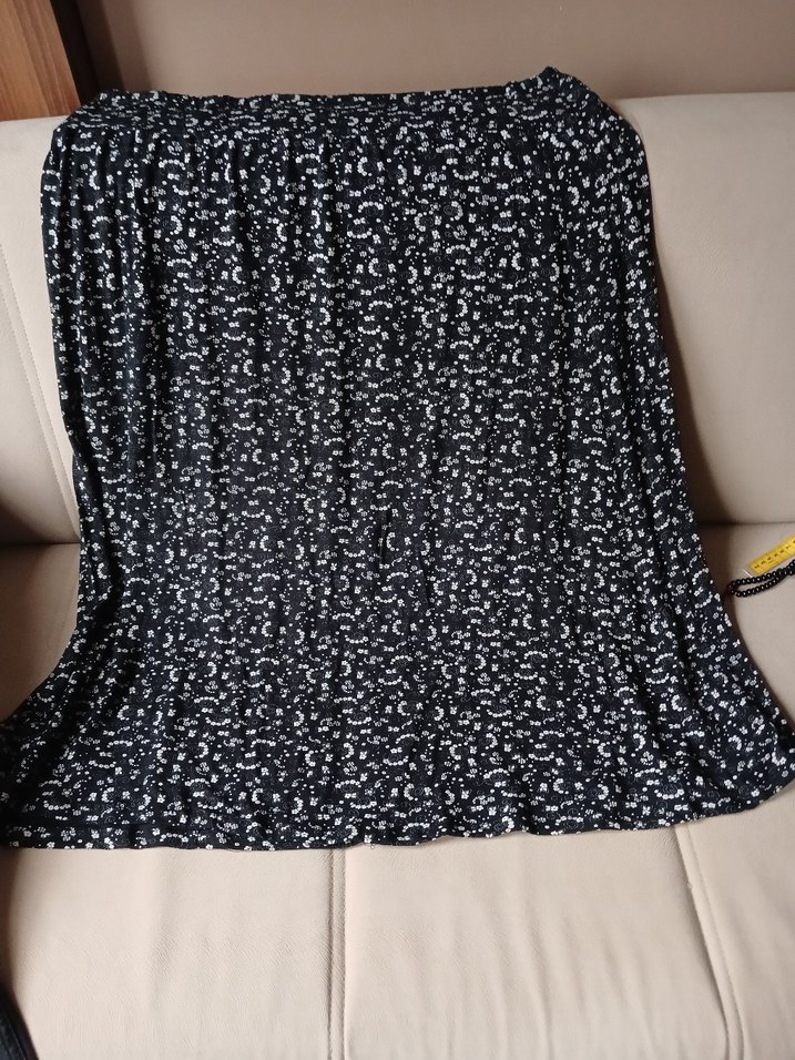 Esnek Bel Detaylı Siyah Desenli lastikli etek - Görsel 2