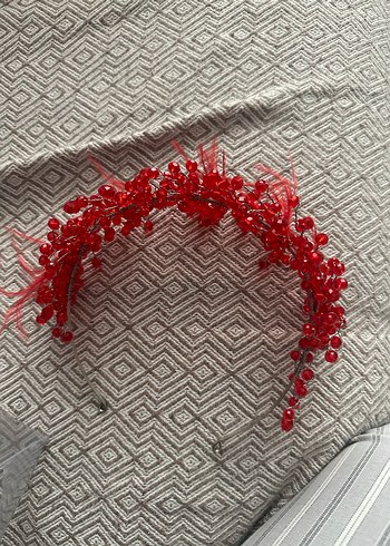 Kırmızı Boncuklu Bohem Saç Aksesuarı - Görsel 3