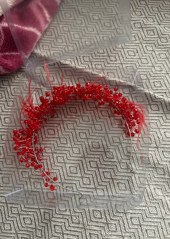 Kırmızı Boncuklu Bohem Saç Aksesuarı - Görsel 6