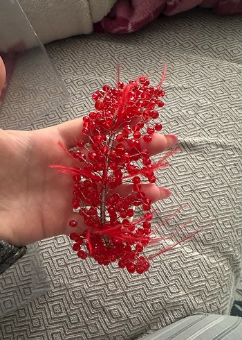 Kırmızı Boncuklu Bohem Saç Aksesuarı - Görsel 2