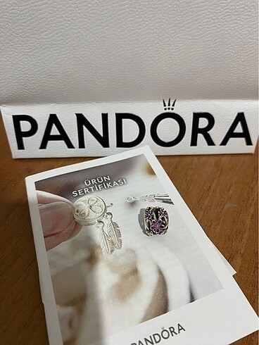 pandora orjinal kafes işi mor papatya charm
