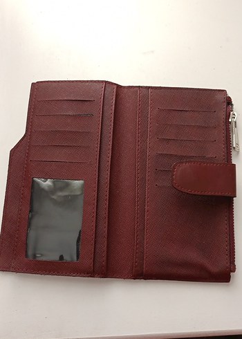 Beden Bordo Deri Fermuarlı Kadın Cüzdanı