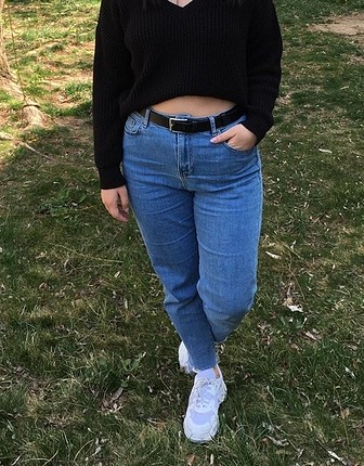açık mavi mom jean