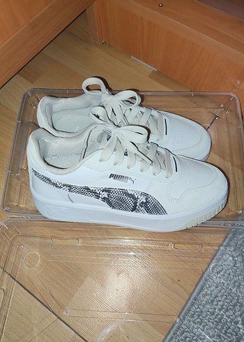 Kadın Beyaz Yılan Desenli Platform Spor Ayakkabı orjina ürün - Görsel 3