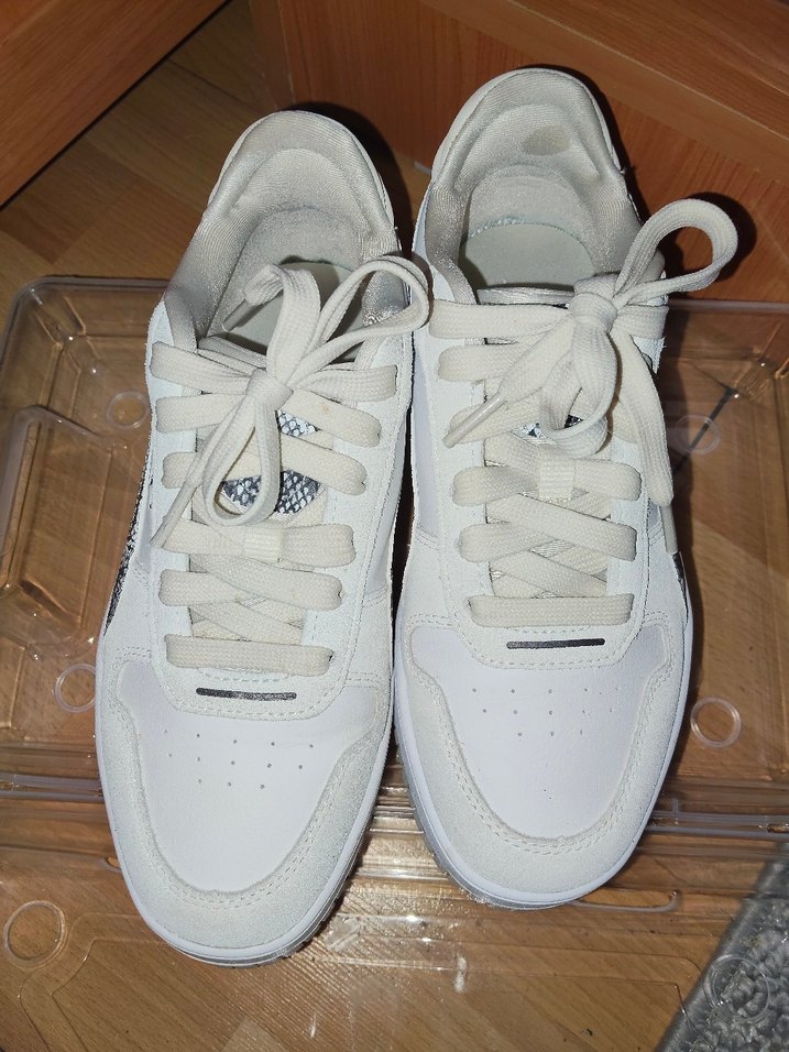 Kadın Beyaz Yılan Desenli Platform Spor Ayakkabı orjina ürün - Görsel 4