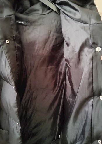 Düğmeli Siyah Kadın Kışlık Mont - Görsel 2